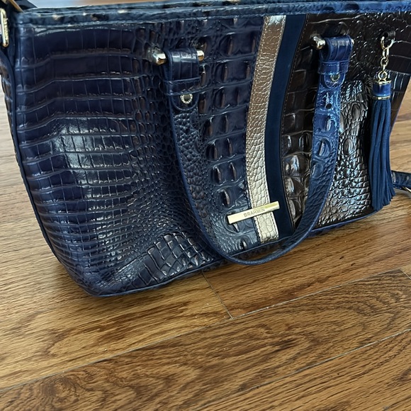 Brahmin Purse Blue Multi Asher Color Combo Tassel Fringe Shoulder Bag - Picture 11 of 13